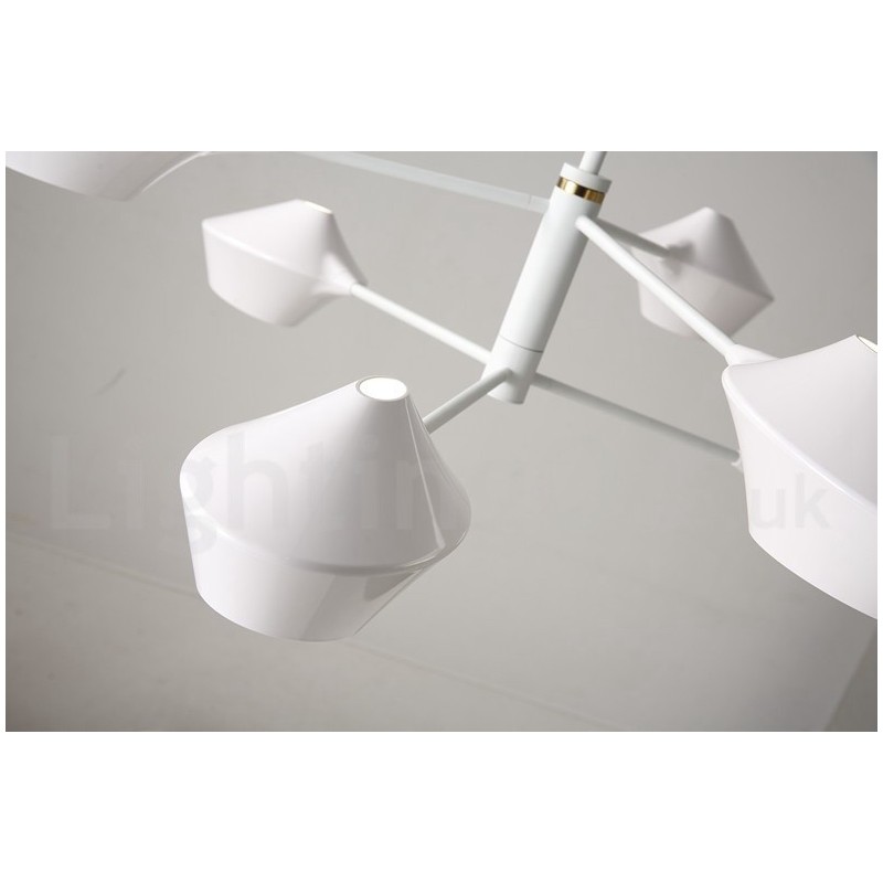 Lampadario moderno contemporaneo a tubi con paralumi in acrilico bianco e nero E14