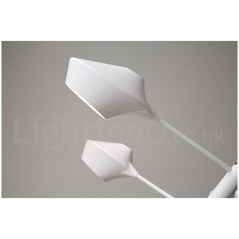 Lampadario moderno contemporaneo a tubi con paralumi in acrilico bianco e nero E14