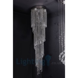 Lampadario a soffitto rotondo in cristallo K9, 4 GU10 + 8 G4, 150 cm