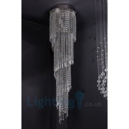 Lampadario a soffitto rotondo in cristallo K9, 4 GU10 + 8 G4, 150 cm