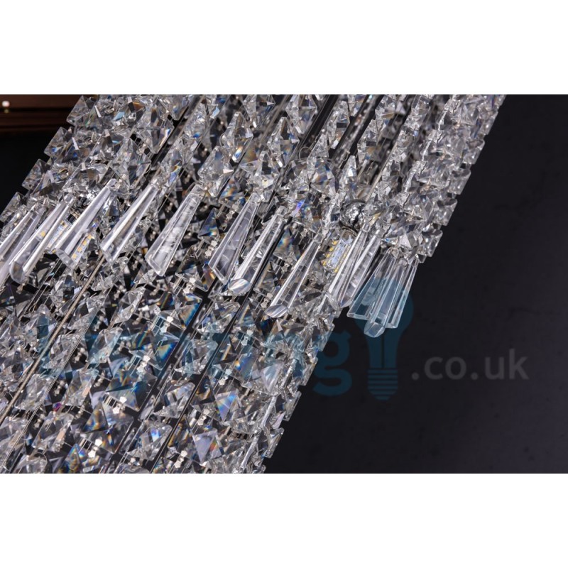 Lampadario a soffitto rotondo in cristallo K9, 4 GU10 + 8 G4, 150 cm