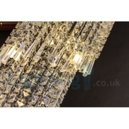 Lampadario a soffitto rotondo in cristallo K9, 4 GU10 + 8 G4, 150 cm