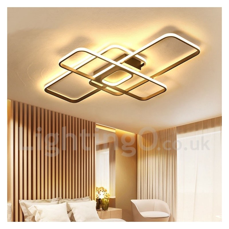 Plafoniera LED contemporanea in alluminio con dimmer e telecomando, montaggio a filo, anche applique
