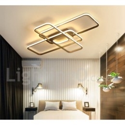 Plafoniera LED contemporanea in alluminio con dimmer e telecomando, montaggio a filo, anche applique