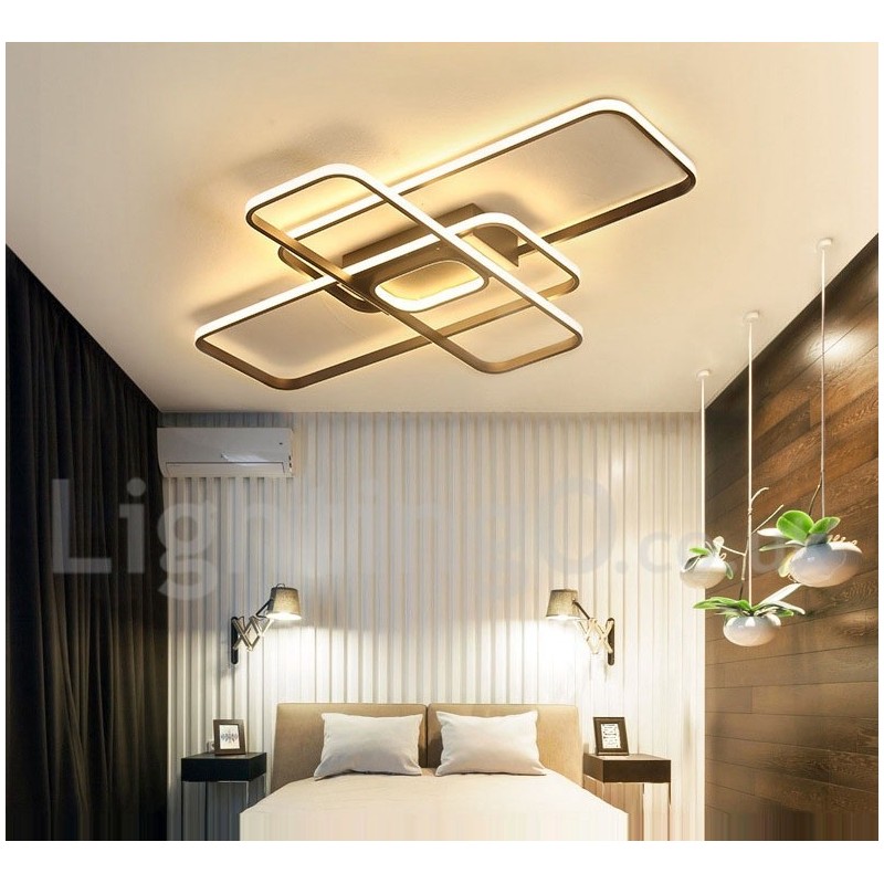 Plafoniera LED contemporanea in alluminio con dimmer e telecomando, montaggio a filo, anche applique