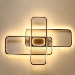 Plafoniera LED contemporanea in alluminio con dimmer e telecomando, montaggio a filo, anche applique