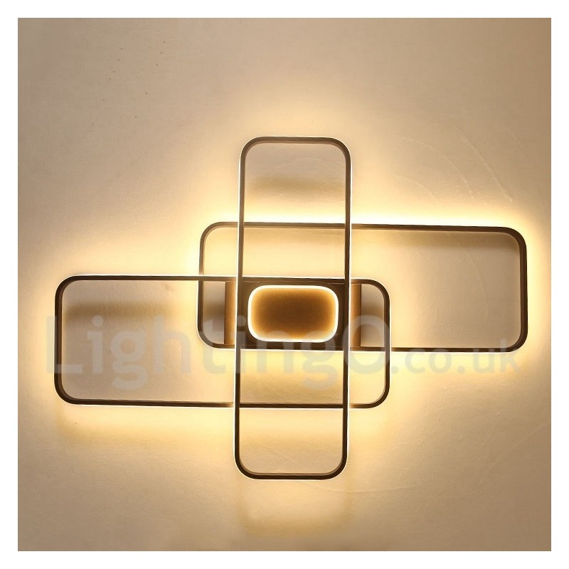 Plafoniera LED contemporanea in alluminio con dimmer e telecomando, montaggio a filo, anche applique