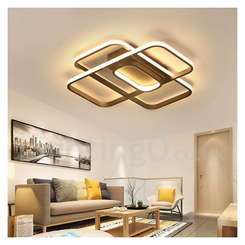 Plafoniera LED contemporanea in alluminio con dimmer e telecomando, montaggio a filo, anche applique