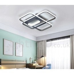 Plafoniera LED contemporanea in alluminio con dimmer e telecomando, montaggio a filo, anche applique