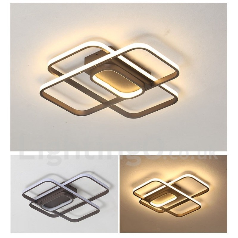 Plafoniera LED contemporanea in alluminio con dimmer e telecomando, montaggio a filo, anche applique