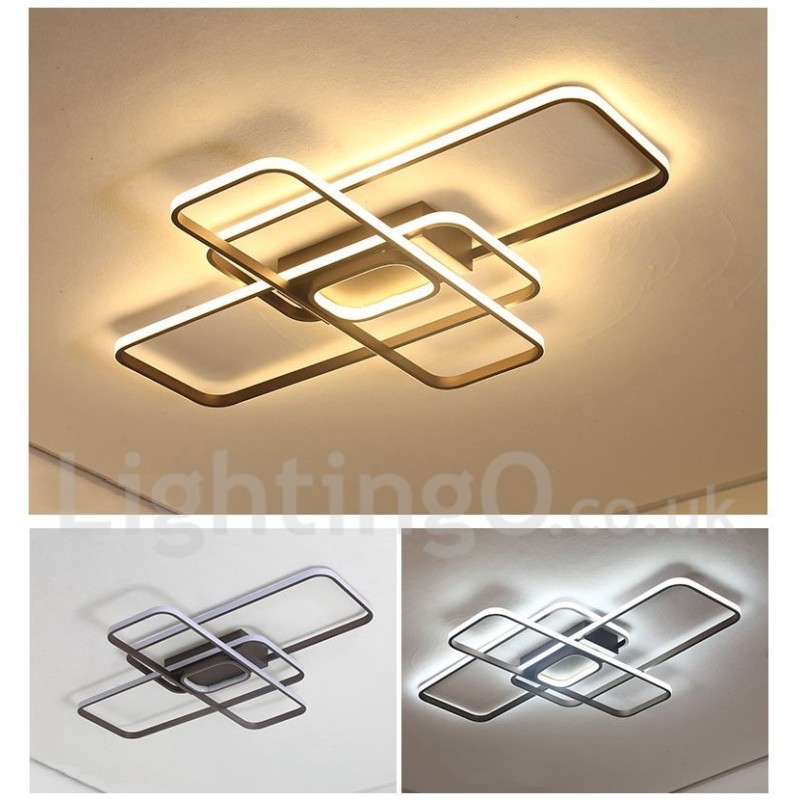 Plafoniera LED contemporanea in alluminio con dimmer e telecomando, montaggio a filo, anche applique