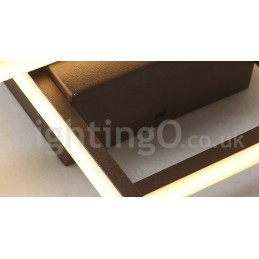 Plafoniera LED contemporanea in alluminio con dimmer e telecomando, montaggio a filo, anche applique