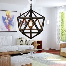 Lampadario rustico vintage in metallo stile lodge