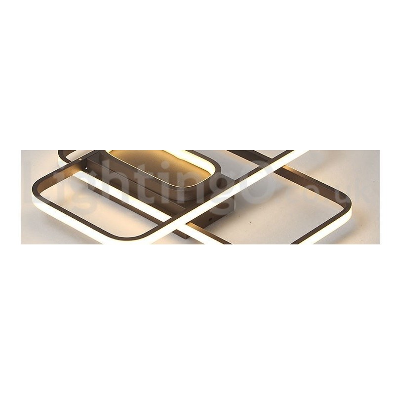 Plafoniera LED contemporanea in alluminio con dimmer e telecomando, montaggio a filo, anche applique