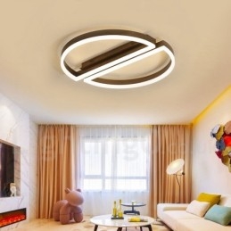 Plafoniera rotonda moderna in alluminio con montaggio a filo, dimmer remoto, installabile a parete