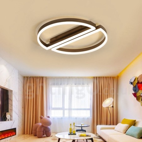 Plafoniera rotonda moderna in alluminio con montaggio a filo, dimmer remoto, installabile a parete