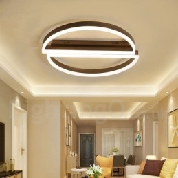Plafoniera rotonda moderna in alluminio con montaggio a filo, dimmer remoto, installabile a parete