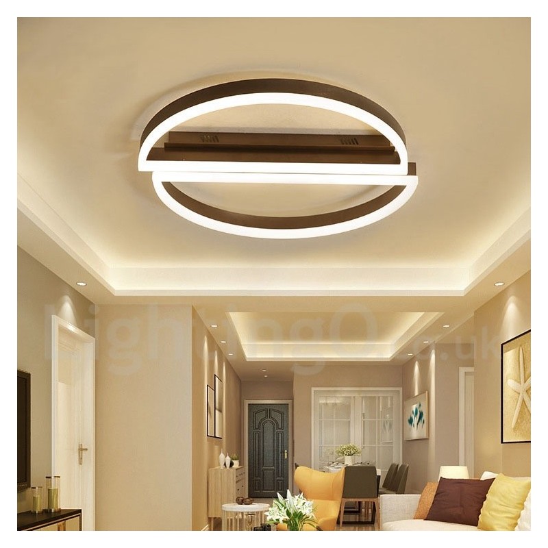Plafoniera rotonda moderna in alluminio con montaggio a filo, dimmer remoto, installabile a parete