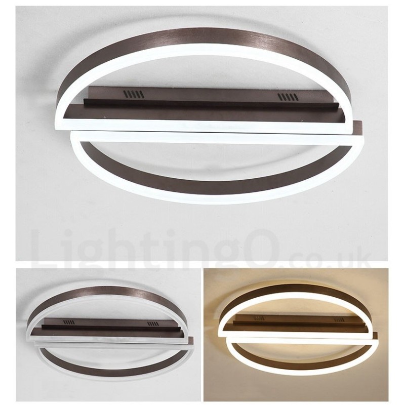 Plafoniera rotonda moderna in alluminio con montaggio a filo, dimmer remoto, installabile a parete