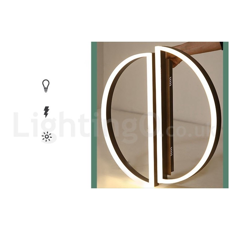 Plafoniera rotonda moderna in alluminio con montaggio a filo, dimmer remoto, installabile a parete