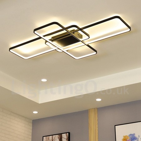 Plafoniera a LED in alluminio verniciato, montaggio a filo, dimmerabile con telecomando