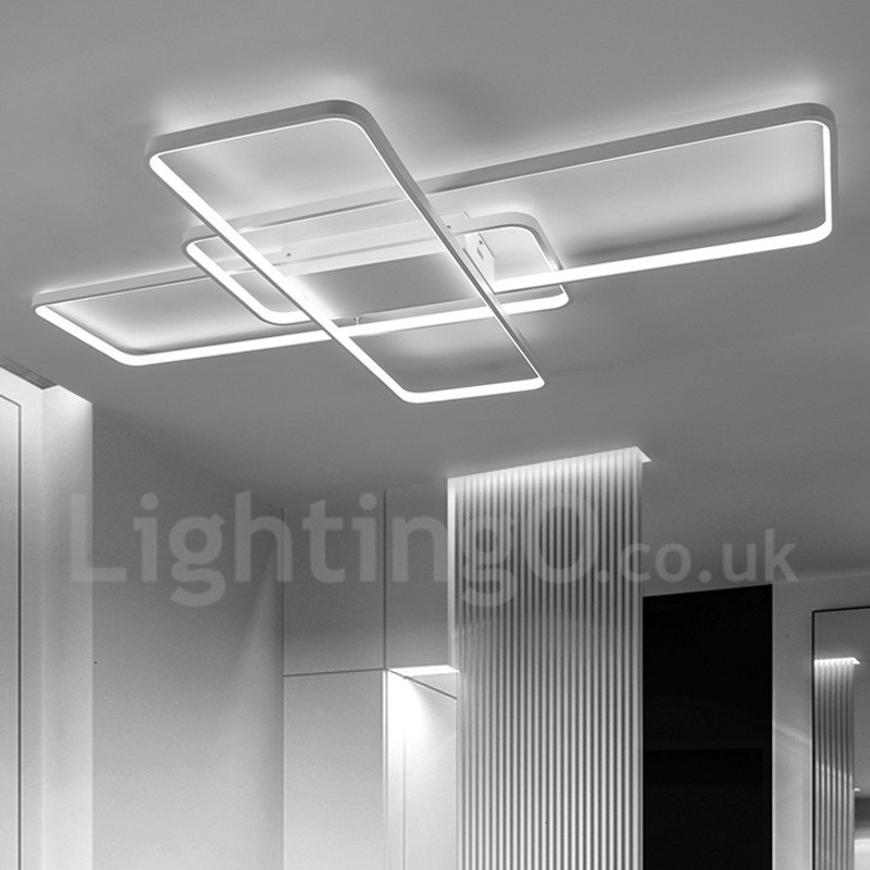 Plafoniera a LED in alluminio verniciato, montaggio a filo, dimmerabile con telecomando