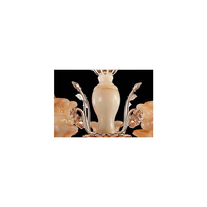 Lampadario a sospensione in cristallo di giada stile candela beige