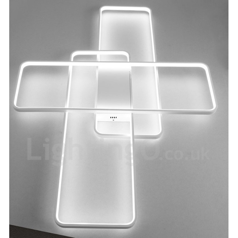Plafoniera a LED in alluminio verniciato, montaggio a filo, dimmerabile con telecomando