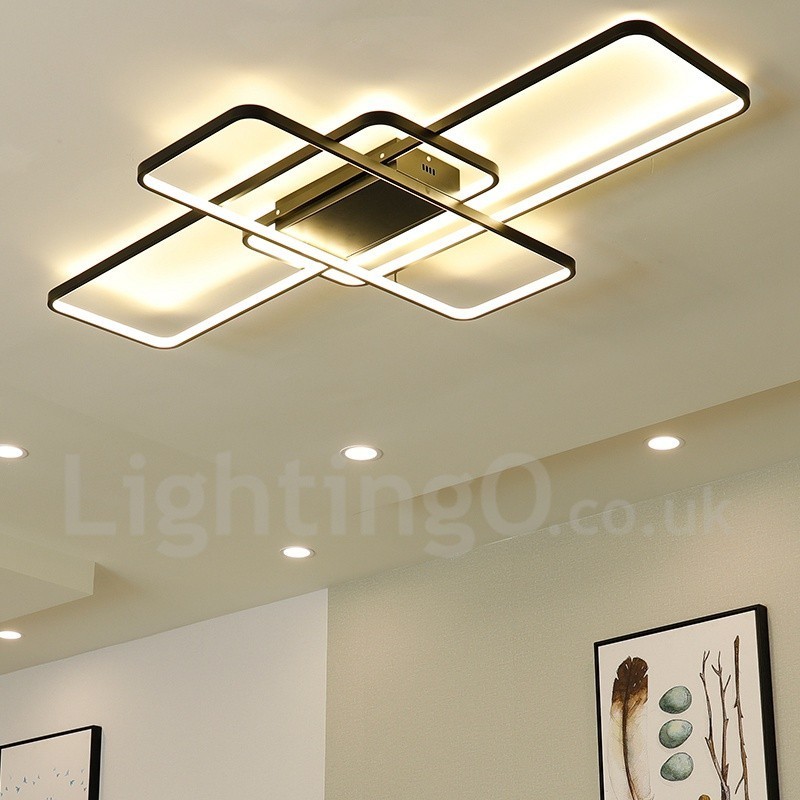 Plafoniera a LED in alluminio verniciato, montaggio a filo, dimmerabile con telecomando