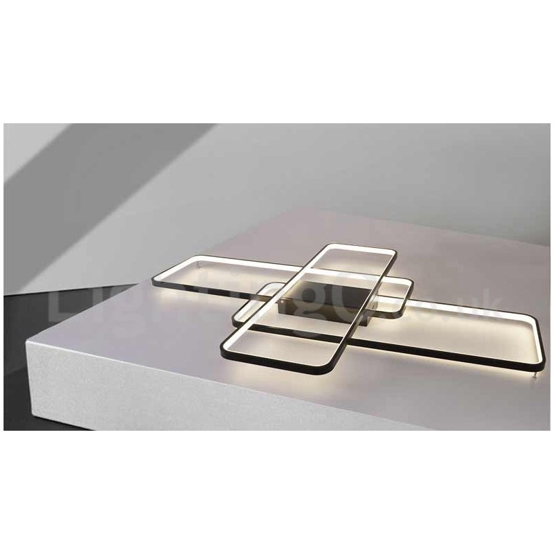 Plafoniera a LED in alluminio verniciato, montaggio a filo, dimmerabile con telecomando