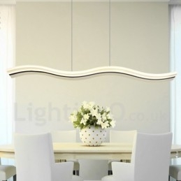Lampada a sospensione lineare LED dimmerabile con telecomando, bianca, 98 cm