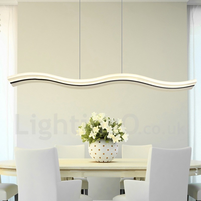 Lampada a sospensione lineare LED dimmerabile con telecomando, bianca, 98 cm