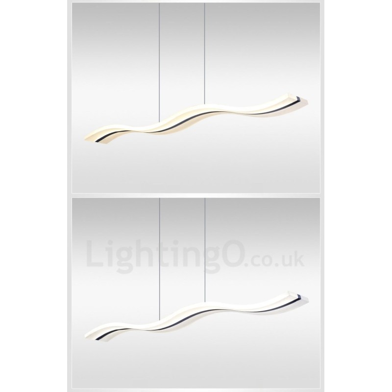 Lampada a sospensione lineare LED dimmerabile con telecomando, bianca, 98 cm