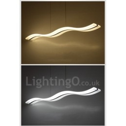 Lampada a sospensione lineare LED dimmerabile con telecomando, bianca, 98 cm