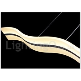 Lampada a sospensione lineare LED dimmerabile con telecomando, bianca, 98 cm