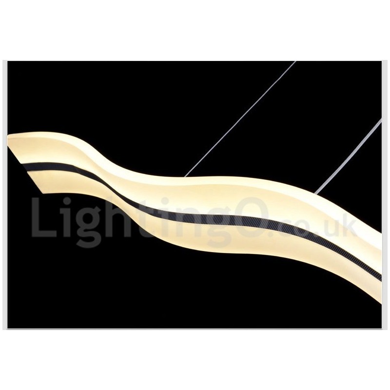 Lampada a sospensione lineare LED dimmerabile con telecomando, bianca, 98 cm
