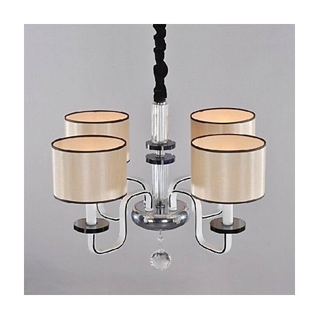 Lampadario moderno minimalista in tessuto e cristallo oro, 1 lampadina E26/E27