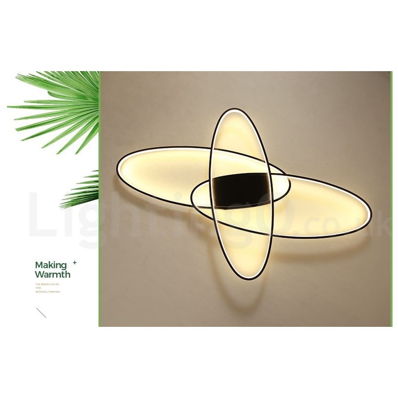 Lampada da soffitto ovale moderna in alluminio dimmerabile a filo per soggiorno e camera da letto