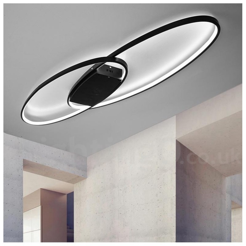 Lampada da soffitto ovale moderna in alluminio dimmerabile a filo per soggiorno e camera da letto