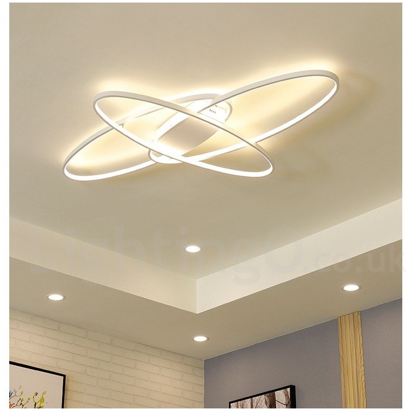 Lampada da soffitto ovale moderna in alluminio dimmerabile a filo per soggiorno e camera da letto