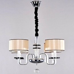 Lampadario moderno minimalista in tessuto e cristallo oro, 1 lampadina E26/E27