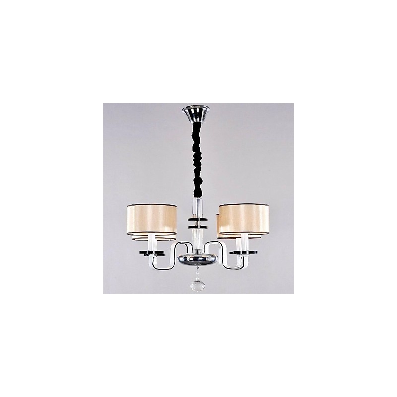 Lampadario moderno minimalista in tessuto e cristallo oro, 1 lampadina E26/E27
