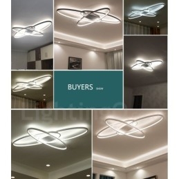 Lampada da soffitto ovale moderna in alluminio dimmerabile a filo per soggiorno e camera da letto