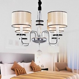 Lampadario moderno minimalista in tessuto e cristallo oro, 1 lampadina E26/E27