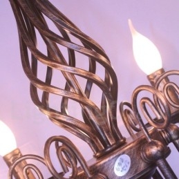 Lampadario a sospensione in stile candela rustico retrò vintage nero bianco 6 luci