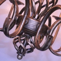 Lampadario a sospensione in stile candela rustico retrò vintage nero bianco 6 luci