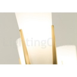 Lampadario sospeso in ottone e cristallo retrò vintage con paralumi in vetro