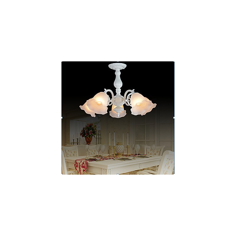 Lampadario a filo 5 luci bianco retrò classico europeo