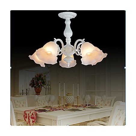 Lampadario a filo 5 luci bianco retrò classico europeo