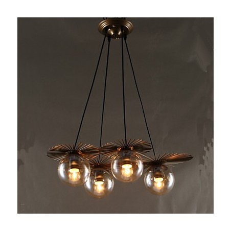 Lampadario in vetro artistico a forma di fagiolo rotondo oro e grigio